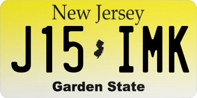 NJ license plate J15IMK