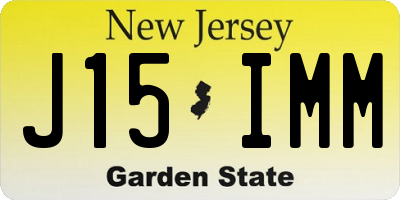NJ license plate J15IMM