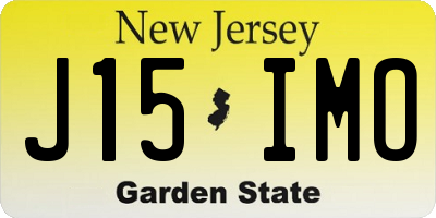 NJ license plate J15IMO