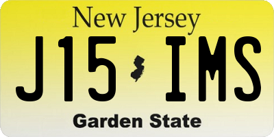 NJ license plate J15IMS