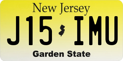 NJ license plate J15IMU