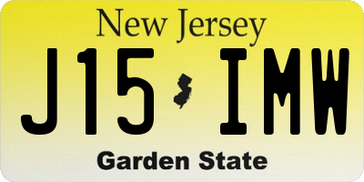 NJ license plate J15IMW