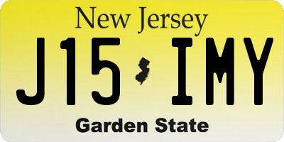 NJ license plate J15IMY
