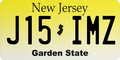 NJ license plate J15IMZ