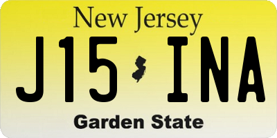 NJ license plate J15INA