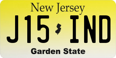 NJ license plate J15IND