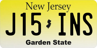 NJ license plate J15INS