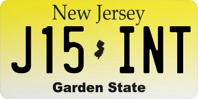 NJ license plate J15INT