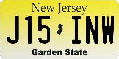NJ license plate J15INW
