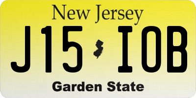 NJ license plate J15IOB