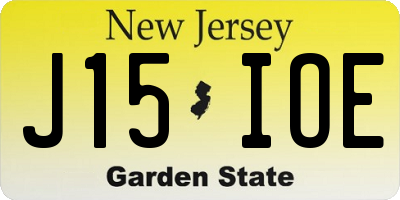 NJ license plate J15IOE