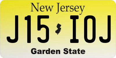 NJ license plate J15IOJ