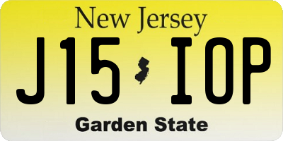 NJ license plate J15IOP