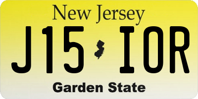 NJ license plate J15IOR