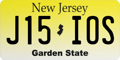 NJ license plate J15IOS