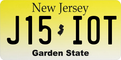 NJ license plate J15IOT