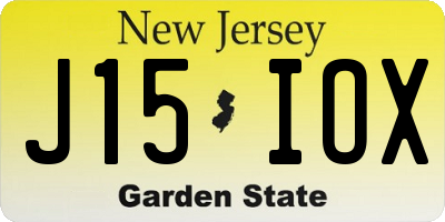 NJ license plate J15IOX