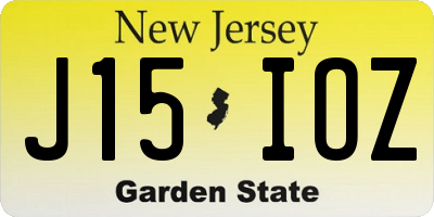 NJ license plate J15IOZ