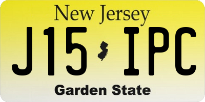 NJ license plate J15IPC