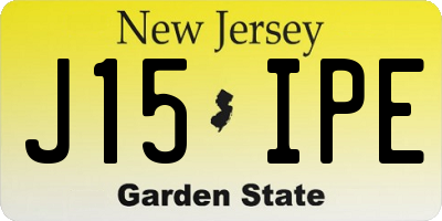 NJ license plate J15IPE