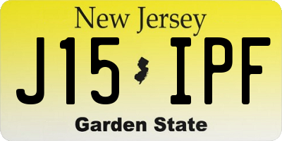 NJ license plate J15IPF