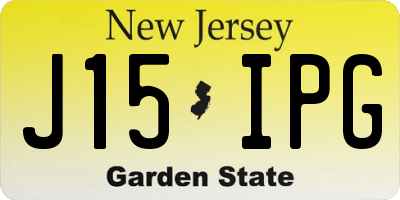 NJ license plate J15IPG