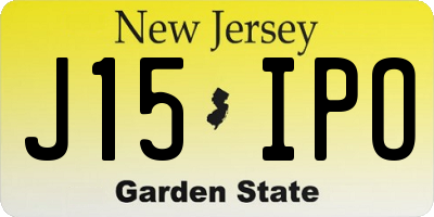 NJ license plate J15IPO
