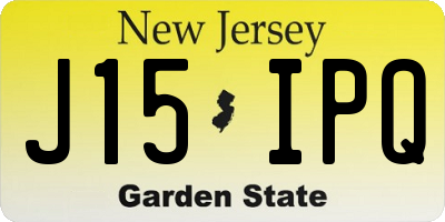 NJ license plate J15IPQ