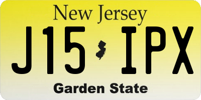 NJ license plate J15IPX