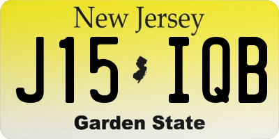 NJ license plate J15IQB