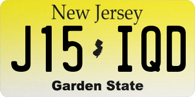 NJ license plate J15IQD