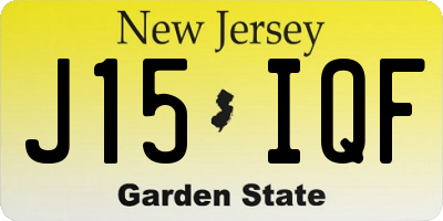 NJ license plate J15IQF