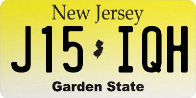 NJ license plate J15IQH