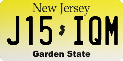 NJ license plate J15IQM