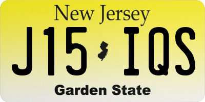 NJ license plate J15IQS