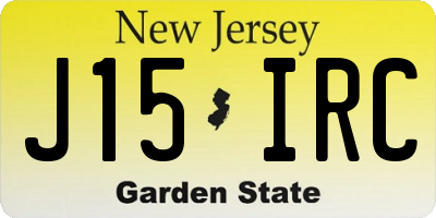NJ license plate J15IRC