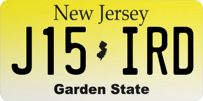 NJ license plate J15IRD