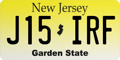 NJ license plate J15IRF