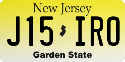 NJ license plate J15IRO