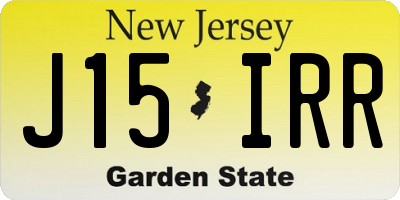 NJ license plate J15IRR