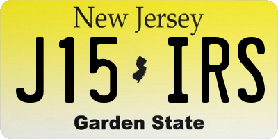 NJ license plate J15IRS