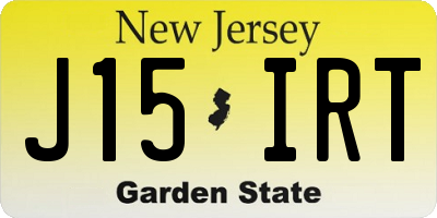 NJ license plate J15IRT
