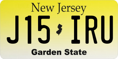 NJ license plate J15IRU