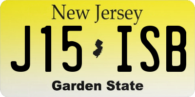 NJ license plate J15ISB