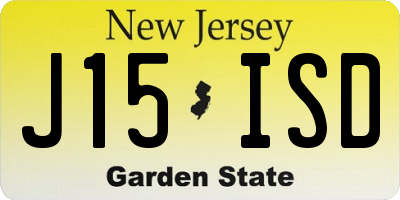 NJ license plate J15ISD