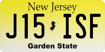 NJ license plate J15ISF