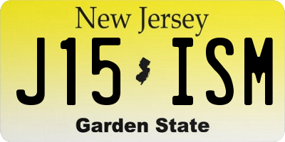 NJ license plate J15ISM