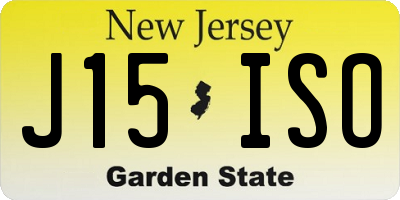 NJ license plate J15ISO