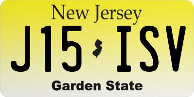 NJ license plate J15ISV