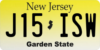 NJ license plate J15ISW